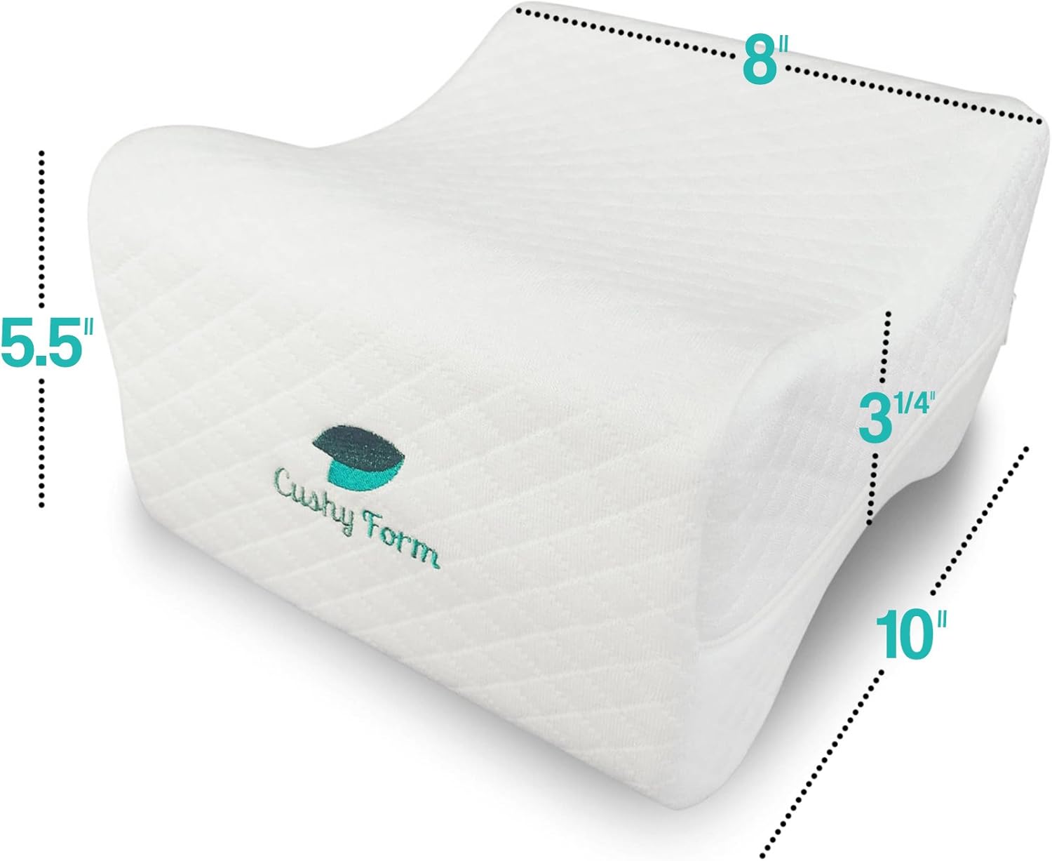 Cushy Form Knee Pillow for Side Sleepers - Sciatic Nerve Pain Relief Leg Pillow - Best for Sciatica, Pregnancy, Hip, Back and Spine Alignment - Memory Foam Orthopedic Contour Wedge with Washable Cover: Home & Kitchen
