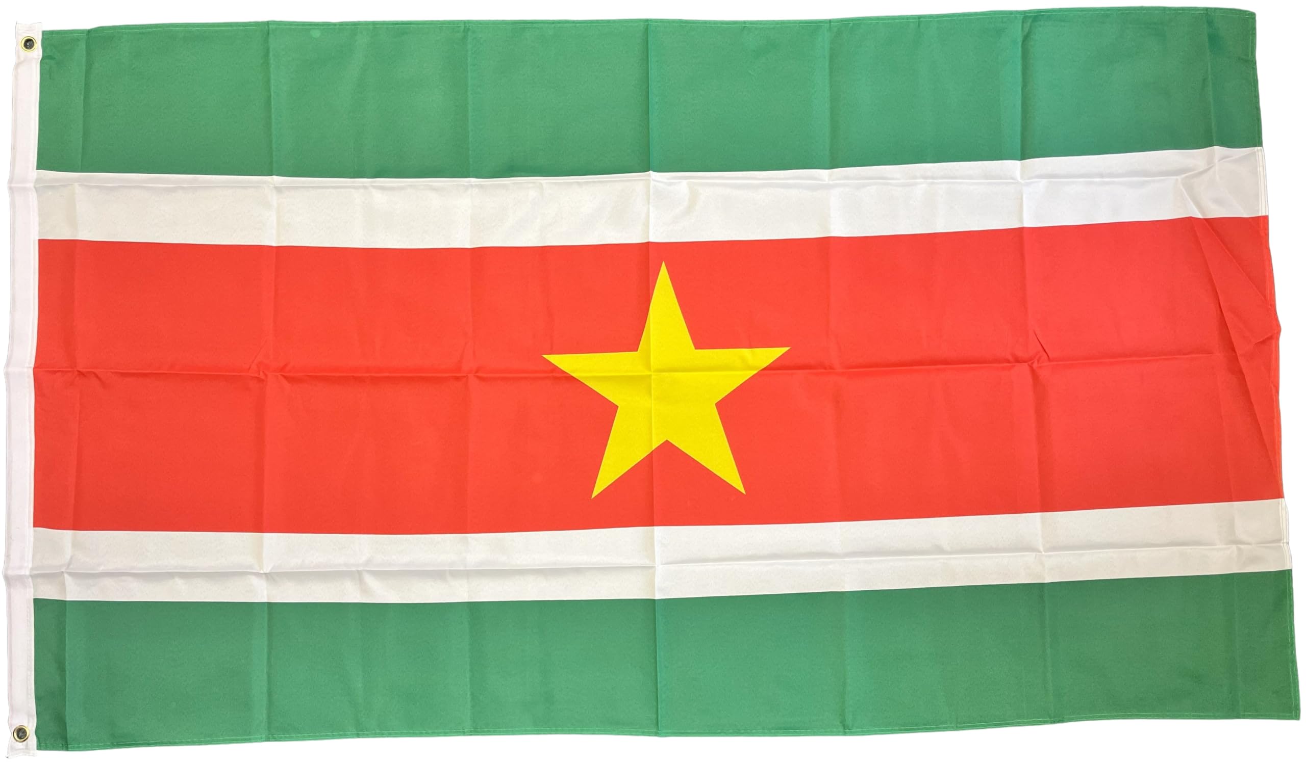 NWFlags Suriname Flag 5ft x 3ft 75d Premium Polyester Suitable For Flagpoles | Strong Polyester 5x3 foot material flag with Eyelets