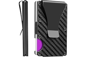 T-carbon RFID Signal Blocking Minimalist Wallet for Men,Carbon Fiber Money Clip Wallet Credit Card Holder for Husband Business Partner Pocket Wallets