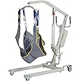 ELENKER Electric Patient Lift, Electric Patient Lift for Home use or car Travel, Battery Powered with Low Base, 400lb Weight Capacity with Medium U-Sling, Adjustable Patient Lift with Sling, Blue.