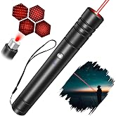 LETEAPII Red Laser Pointer, USB-A Rechargeable with Adjustable Star Cap | Single-dot mode, star patterns, wrist strap, for outdoor journeys, presentations, TV/LED/LCD screens and stargazing