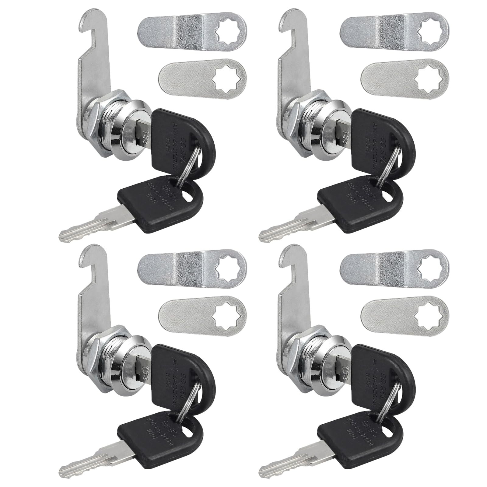 Anhoer 4Pcs 20mm Security Mailbox Lock with Alike Keys Barrel Drawer Mail Box Locker Cam Lock Cabinet Drawer Cam Locks for Door Cabinet Cupboard Locker Letter Box Wardrobe