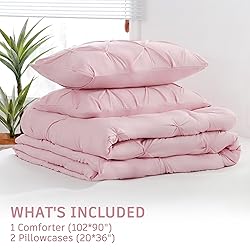 DOWNCOOL King Size Comforter Set - 3-Piece Pintuck