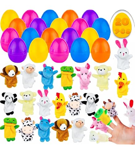 Huevos De Pascua Prellenados Con Peluches De 2.8-3.1 Pulgadas – 24 Piezas De Colores Y Formas Variadas, Ideal Para Cestas De Pascua, Búsqueda De Huevos Y Regalos, +3 Años