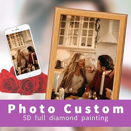 Photo Personnalise Diamond Painting Broderie Diamant Peinture Au Numero Accessoire Broderie Diamant 30x30cm Amazon Fr Cuisine Maison