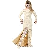 Women's Full Length Mummy Halloween Costume Outfit| Bandaged Mummy Dress for Adults