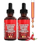 2Pcs Cayenne Pepper Liquid Drops - Natural Cayenne Organic Extract