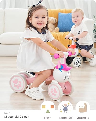 KRIDDO Baby Balance Bike for 1-2 Year Old Boy and Girl, Toddler