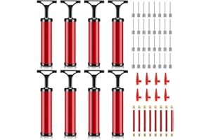 Chumia 8 Sets Ball Pump with Needle Nozzle Hose Kit, 10 Inch Hand Pump Manual Soccer Pump Handheld Ball Inflator Pump with Needle Inflation Devices and Accessories with Extension Hose for Sports