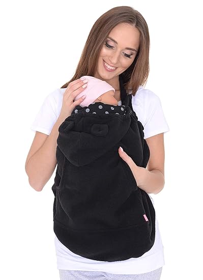 Mija - Tragecover, Universal Bezug für Baby Carrier/Tragetücher / Cape 4023 (Schwarz/mit Punkten)