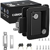 HZRVTECH RV Door Lock Replacement with Paddle Latch, Black Camper Door Lock for Travel Trailers and Enclosed Trailer, Include