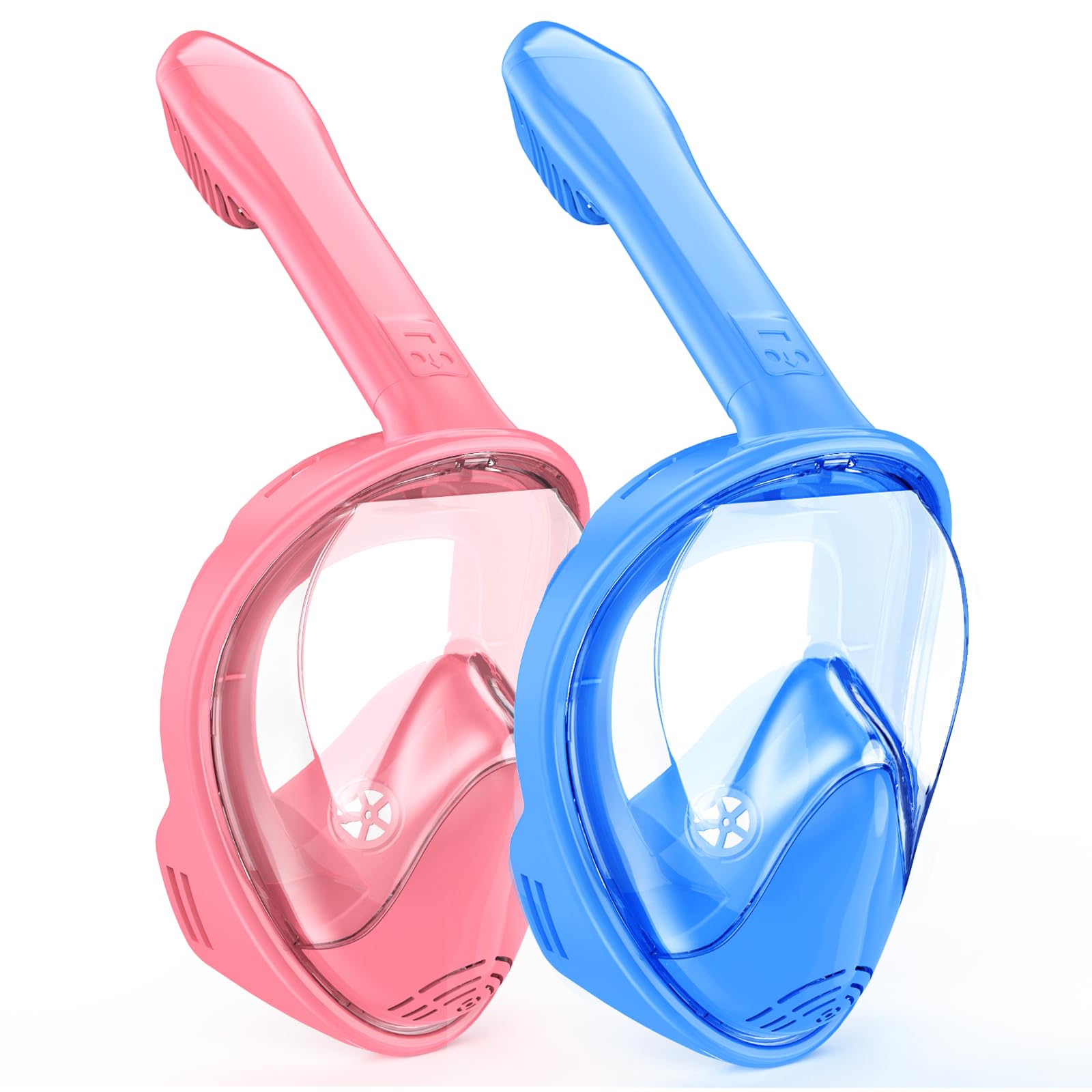 Photo 1 of Kids Snorkel Mask Full Face, Snorkeling Gear for Kids 2-14 with Camera Mount, 180 Degree Panoramic View Snorkeling Set Anti-Fog Anti-Leak (Blue Pink)