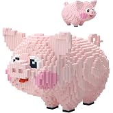 FUYOUSHUN Animal Pig Micro Building Blocks Set（2774PCS），Teddy Building Blocks Pink Pig，Gift for Adults and Kids