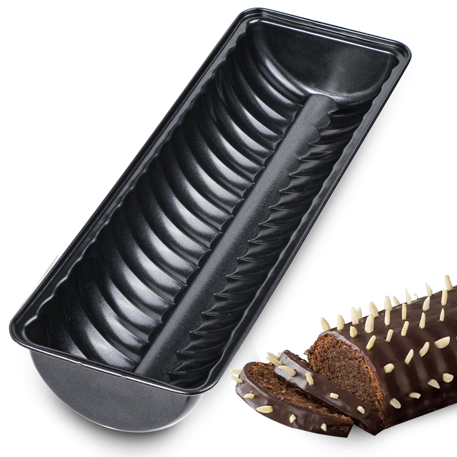 webake Almond Cake Pan Non-Stick Ciabatta Breaf Loaf Tin Carbon Steel Baking Mould 33 x 10 cm