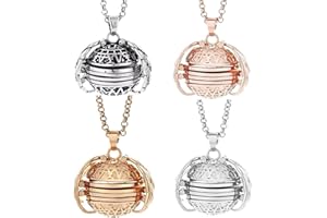4 Pcs Multi-Layer Photo Locket Necklace, Photo Box,Multi Layer Foldable Necklaces Pendants, Memory Pendant,Creative Openable 