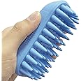 Pet Silicone Shampoo Brush for Long & Short Hair Medium Large Pets Dogs Cats, Anti-skid Rubber Dog Cat Pet Mouse Grooming Shower Bath Brush Massage Comb (Blue (New))