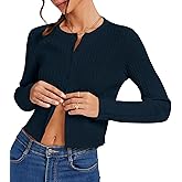 Women's Cropped Cable Knit Cardigan Short 2025 Fall Long Sleeve Lightweight Button Up Sweater