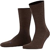 FALKE Unisex Walkie Light Socks, Crew Length, Thick Sole, Hiking Sock, Breathable, Moisture-Wicking, Merino Wool, Brown (Dark Brown 5450), 10.5-11.5, 1 Pair
