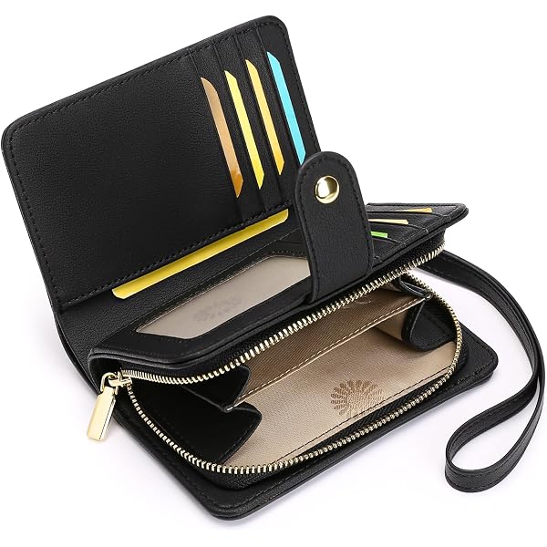 SUVERCH Women's Small RFID Blocking Leather Wallet - Bifold Wristlet With Card Slots, ID Window & Coin Purse, Pink - View #6