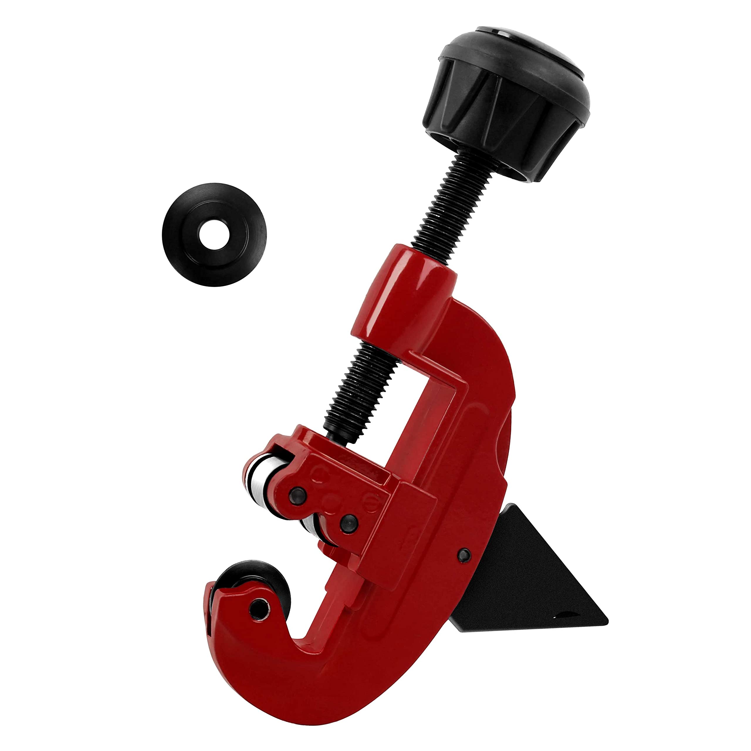 HAUTMEC Copper Pipe Cutter Tool 3-30mm(1/8" to 1-1/8"), Heavy Duty Tube Cutter with an Extra Blade and Deburrer, Pipe Cutters for Aluminum, Copper, PVC, Thin Stainless Steel Tube PL7261702