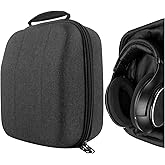 Geekria Shield Case for Large-Sized Over-Ear Headphones, Compatible with Sennheiser HD660s 2, HD599, Replacement Protective Hard Shell Travel Carrying Bag with Cable Storage (Dark Grey)