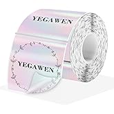 2" x 2" Square Transparent Thermal Labels Stickers, Clear Thermal Labels, Transparent Holographic Pink Direct Thermals Label, Perforation Line Design- 200 Sheets