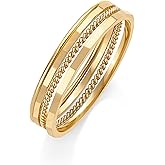 PAVOI 14K Gold Plated Four Pieces Thin Rings Set for Women | 4 Dainty Stacking Rings Pack | Minimalist Stackable Bands