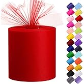 Tulle Fabric Roll, 6” by 200 Yards (600FT) Tulle Organza Fabric Spool for DIY Tutu Skirt Baby Shower Decor Wedding Backdrop C