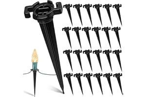 CXLHO Plastic Light Stakes 100Pack, 4.5 Inch Christmas Yard Stakes for C7 C9 Christmas Lights Outdoor, Universal Christmas Light Stakes for Outdoor Holiday Lights on Pathway, Lawn, Driveway, Garden