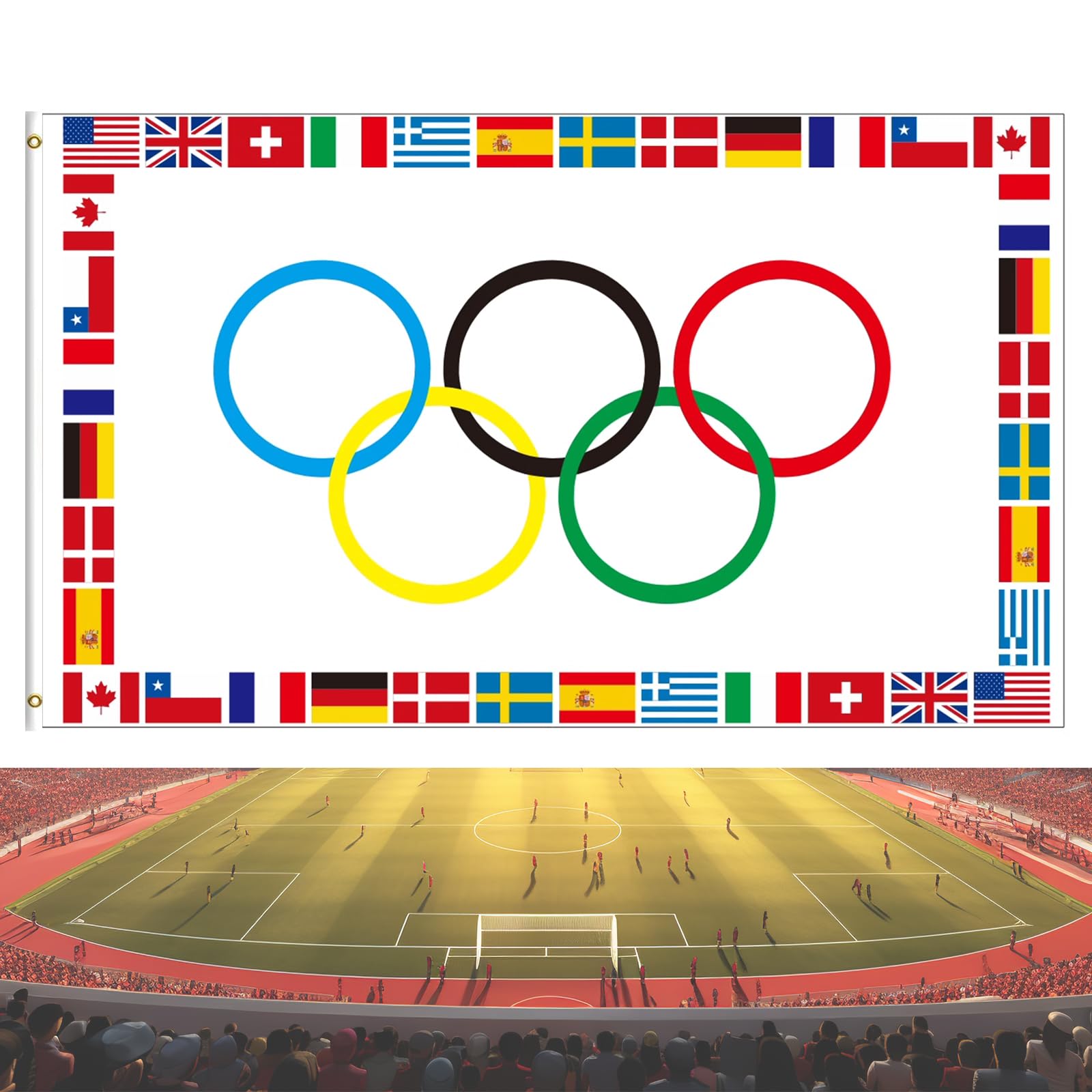5ft x 3ft large Flags for Sport Games Decorations,2026 Football Games Flag for Bunting for Home,Garden,Bar,Club,Party And Street