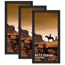 A PLUS MAX 6x12 Picture Frame Set of 3, Black