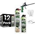 Sprayman Spray Foam Insulation Kit (240 Sq.Ft.) - Closed Cell Polyurethane Expanding Foam Sealant, Thermal & Acoustic Protection for Wall and Attic - Gun & Cleaner Included, 27.1 oz, 12 Pack