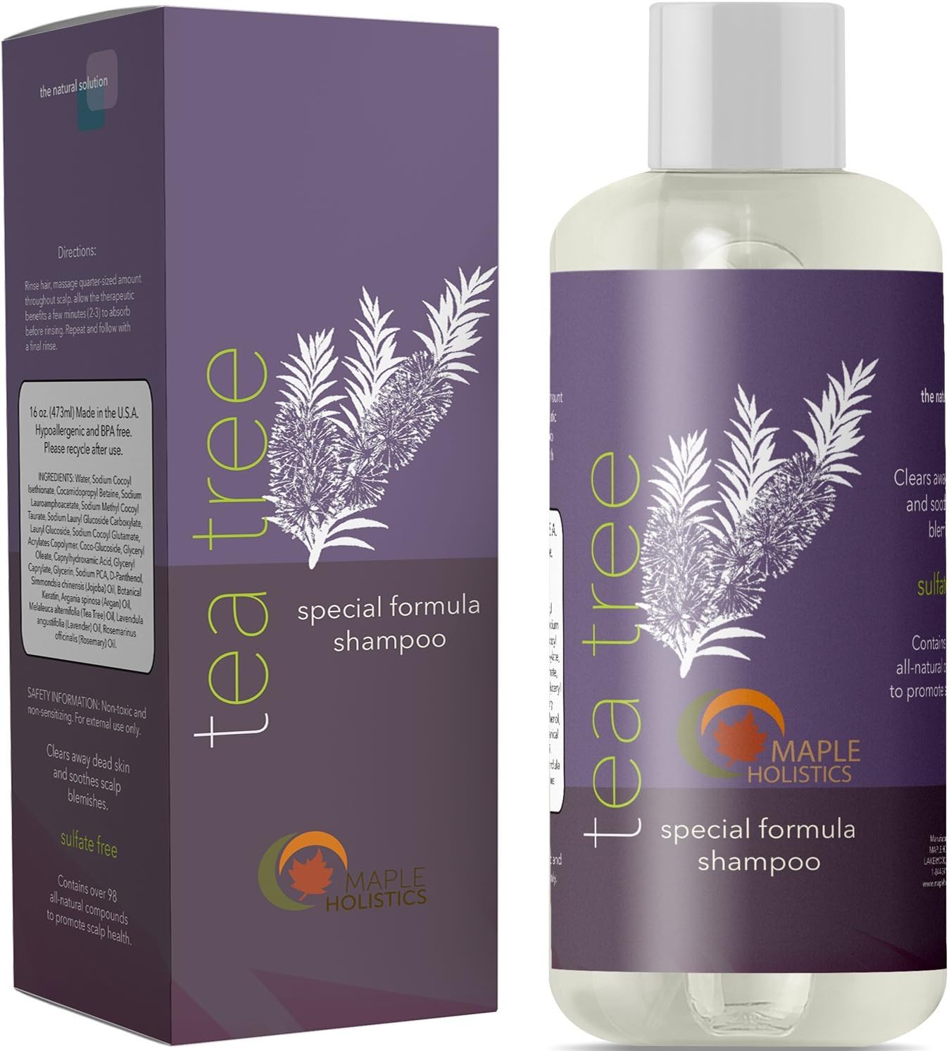 Tea Tree Shampoo for Hair Loss - Color Safe Tea Tree Oil Dry Scalp Treatment for Hair Growth and Hair Repair - Thickening Shampoo Keratin Hair Treatment for Dry Damaged Hair and Dandruff Treatment: Health & Personal Care