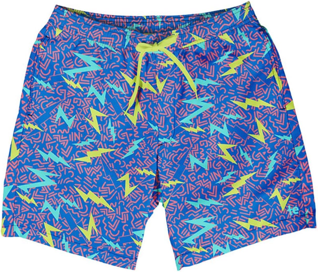 Tipsy Elves Men's Short Swim Trunks - Bright Neon Board Shorts for Vacation | 