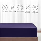 My Home Store Fitted Sheet 100% Egyptian Cotton 300TC Navy Double view 6