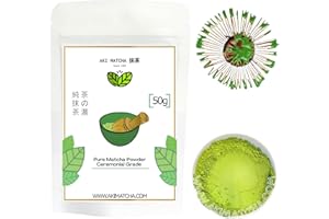 AKI MATCHA - Japanese Pure Matcha Powder 100% | Ceremonial Grade Matcha | Single Origin - Shizuoka JP | Cultivar - Saemidori | First Harvest Hand picked matcha Stone milled | Fr 1933 - Size 50g (25serv)