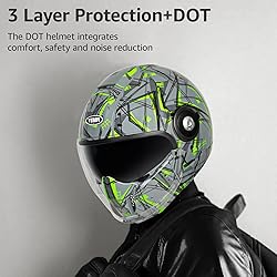 YEMA Convertible 3/4 Full Face Motorcycle Helmet