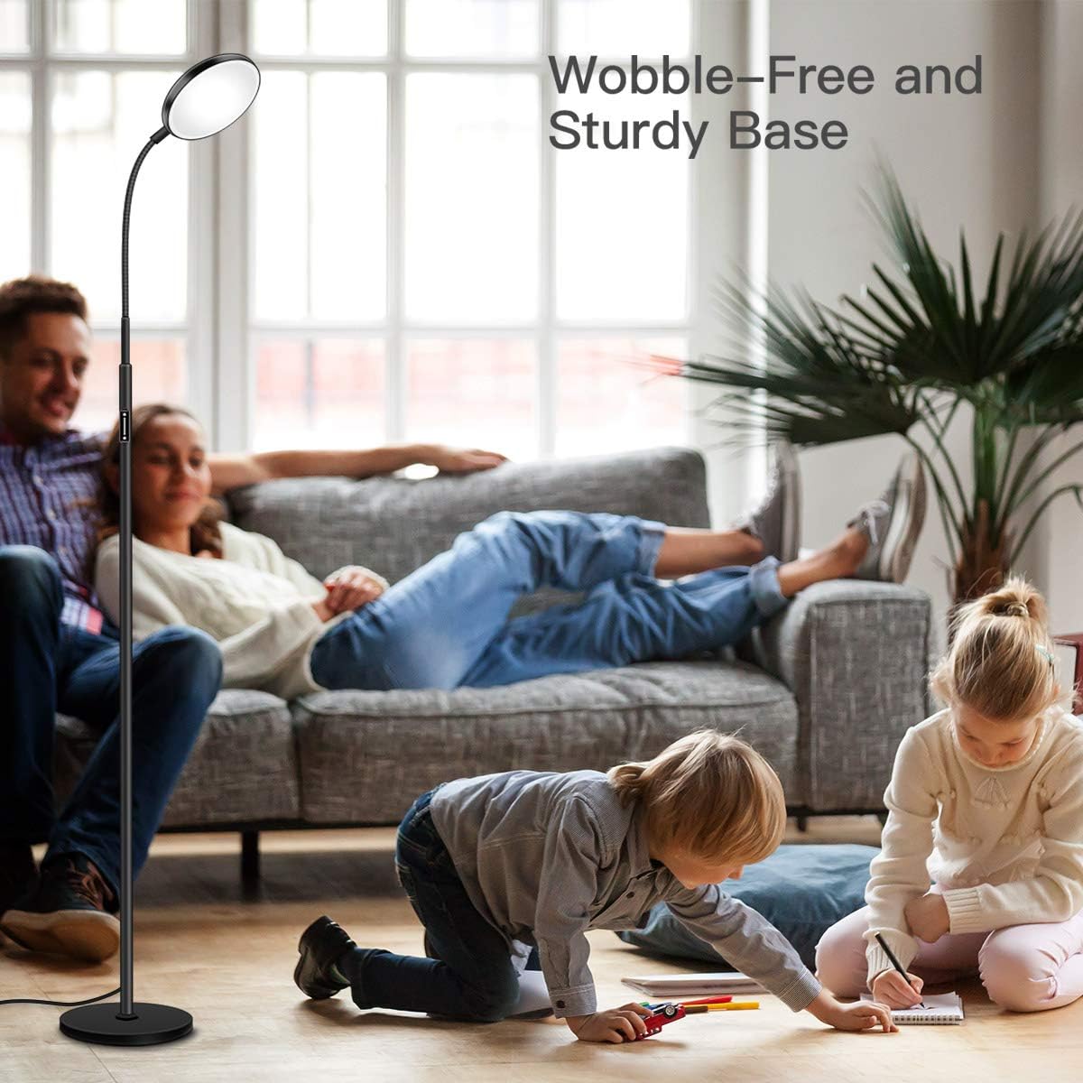 Floor Lamp - JOOFO LED Floor Lamp, Remote & Touch Control & 1 Hour Timer Reading Standing Lamp,4 Color Temperatures with Stepless Dimmer Torchiere Floor Lamps for Living Room Bedroom Office (Black): Home Improvement