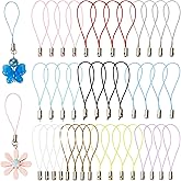 Craftdady 100 pcs Phone Charms Straps Colorful Lanyard Strap for Cell Phone Charms for Hanging USB Drive Keychain DIY Jewelry Accessories