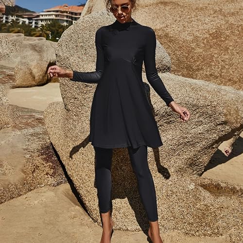 muslim swim dress Burkini 3 Pieces Set Swimwear and working out FYMNSI Muslim Burkini Swimsuits for