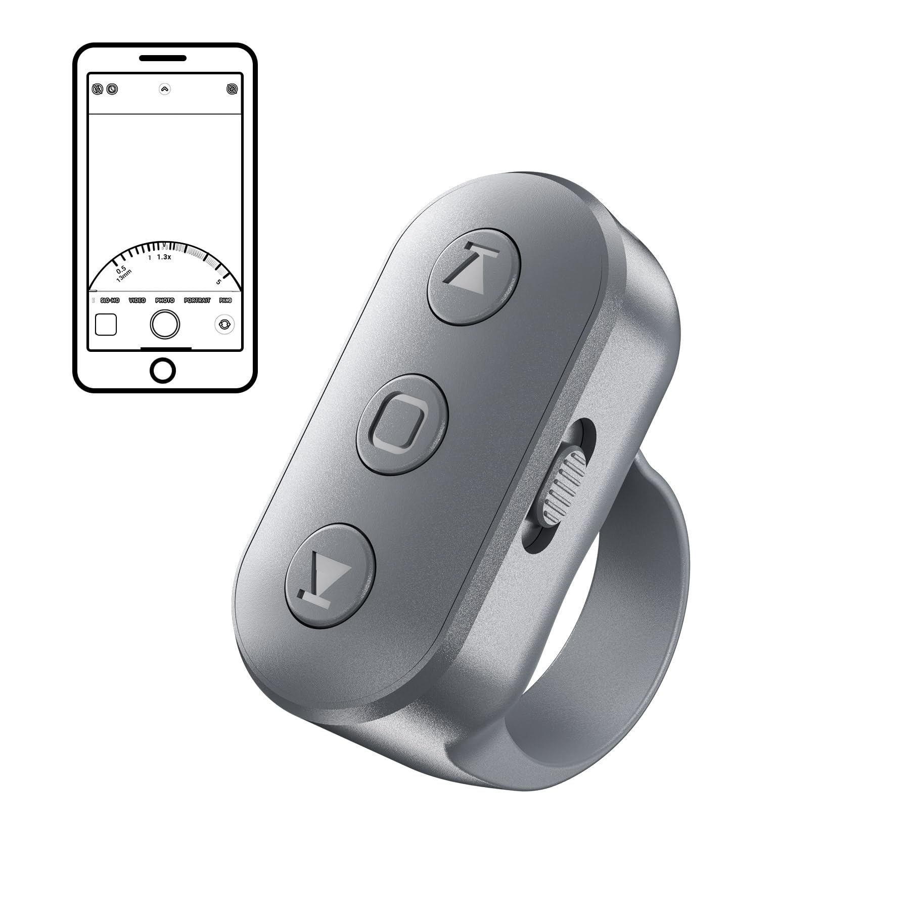 Photo 1 of Phone Camera Ring Remote Control with Zoom in/Out, Rechargeable Shutter with Front/Rear Camera Switch for iPhone Android iPad, Hands Free Remote Ring for Photo & Video Recording Content Creator