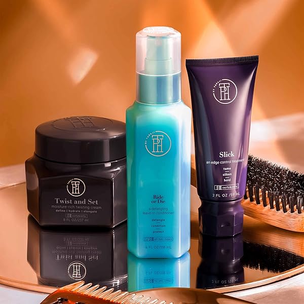 TPH BY TARAJI SLICK EDGE CONTROL TREATMENT WITH CASTOR OIL | SILKY STYLE CREAM FOR COILY & CURLY HAIR EDGES, BABY HAIRS | CRUELTY-FREE, VEGAN FOR BLACK HAIR, WOMEN & MEN, 2 FL OZ