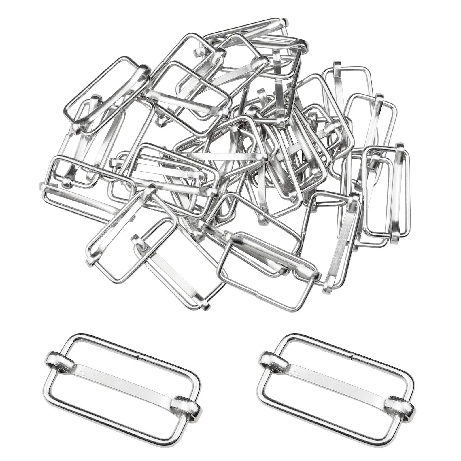 YapitHome 30 pcs Rectangle Adjuster Roller Pin Buckles 25mm Wire-Formed Roller Pin Buckles Slider Strap Adjuster for Making Handbag, Backpack, Luggage Bag DIY Accessories