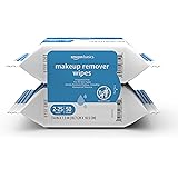 Amazon Basics Make Up Remover Wipes, Fragrance Free, 50 Count (2 Packs of 25) (Previously Solimo)