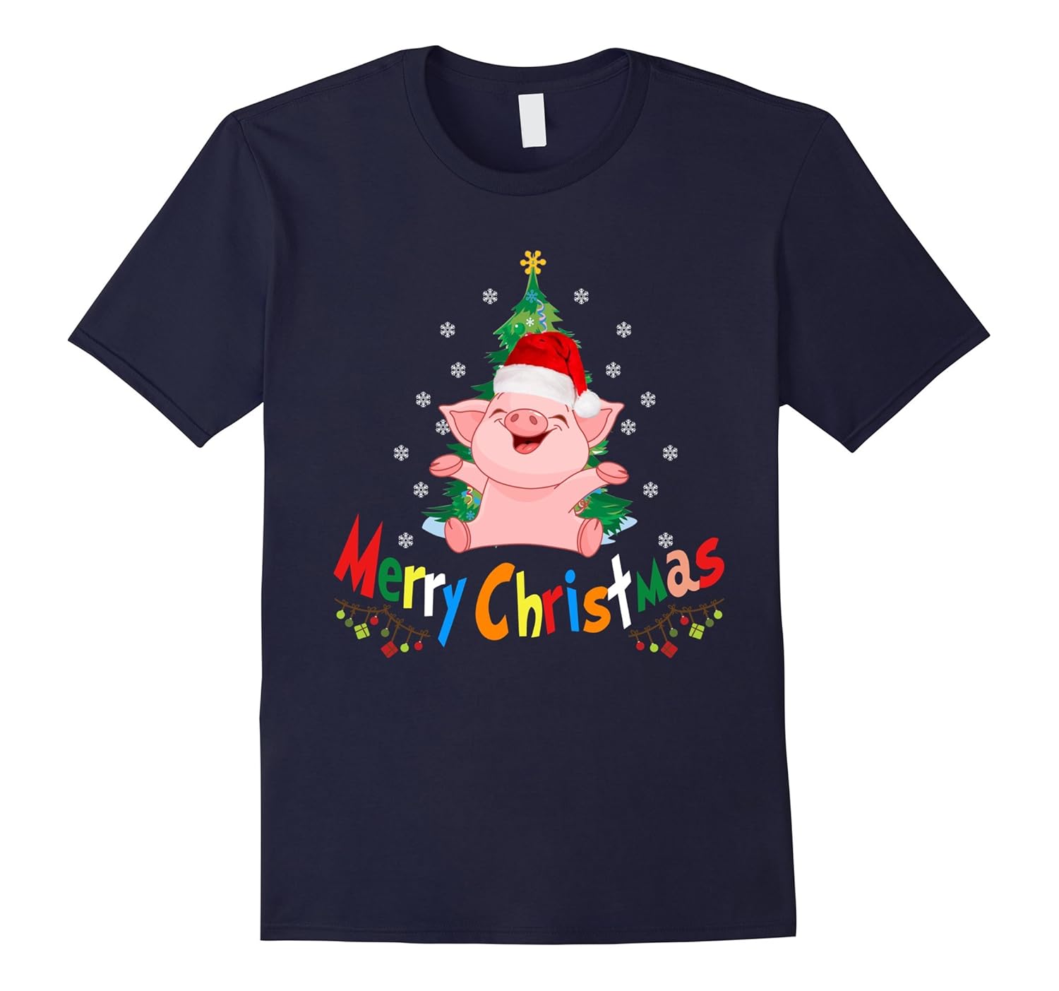 Merry Christmas Love Pigs T-Shirt, Cute Pig Christmas Shirt-ANZ