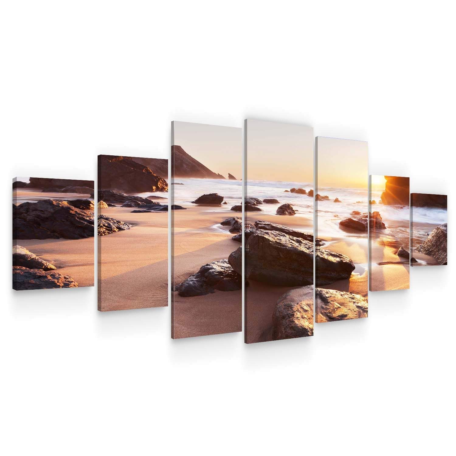 Startonight Leinwandbilder Grossformatige Kunst Er Ist An Den Strand Gegangen Leinwanddrucke Doppelansicht Modernes Dekor Gerahmte Kunstwerk 100 Ursprunglich Fertig Zum Aufhangen Xxl 7 Teile 100 X 240 Cm Made In Transylvania Bilder