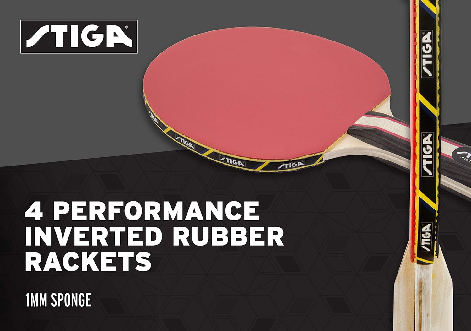STIGA Performance Table Tennis Set (4 Player Set), Red/Black, Model:T1365 : Sports & Outdoors