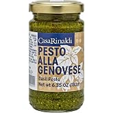 Casa Rinaldi Pesto alla Genovese, Italian Basil Pesto in Olive Oil, 180g | Made in Italy with 30% basil and olive oil, ready-to-use pesto for pasta, vegetables, seafood, sandwiches and appetizers