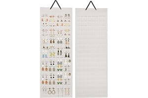 Hanging Earring Organizer Earring Holder with 20 Hooks, Holds Up to 304 Pairs, Lolalet Wall Earrings Hanger Pierced Earring S