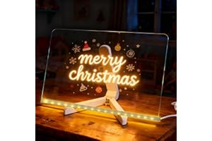 MECARE LED Glass Drawing Board for Kids, 11.8"x7.9" Light Up Glass Board with 7 Colors, Includes 12 Markers, Stand, Spray Bot